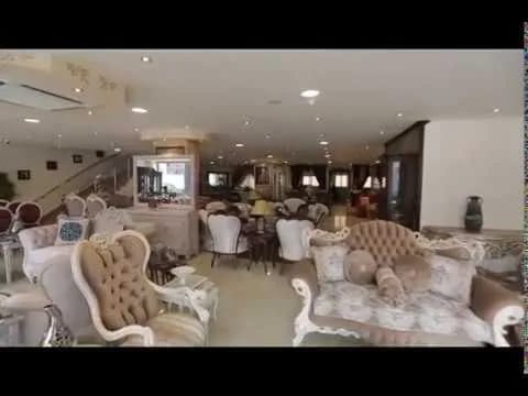 A furniture showroom interior, from a commercial film