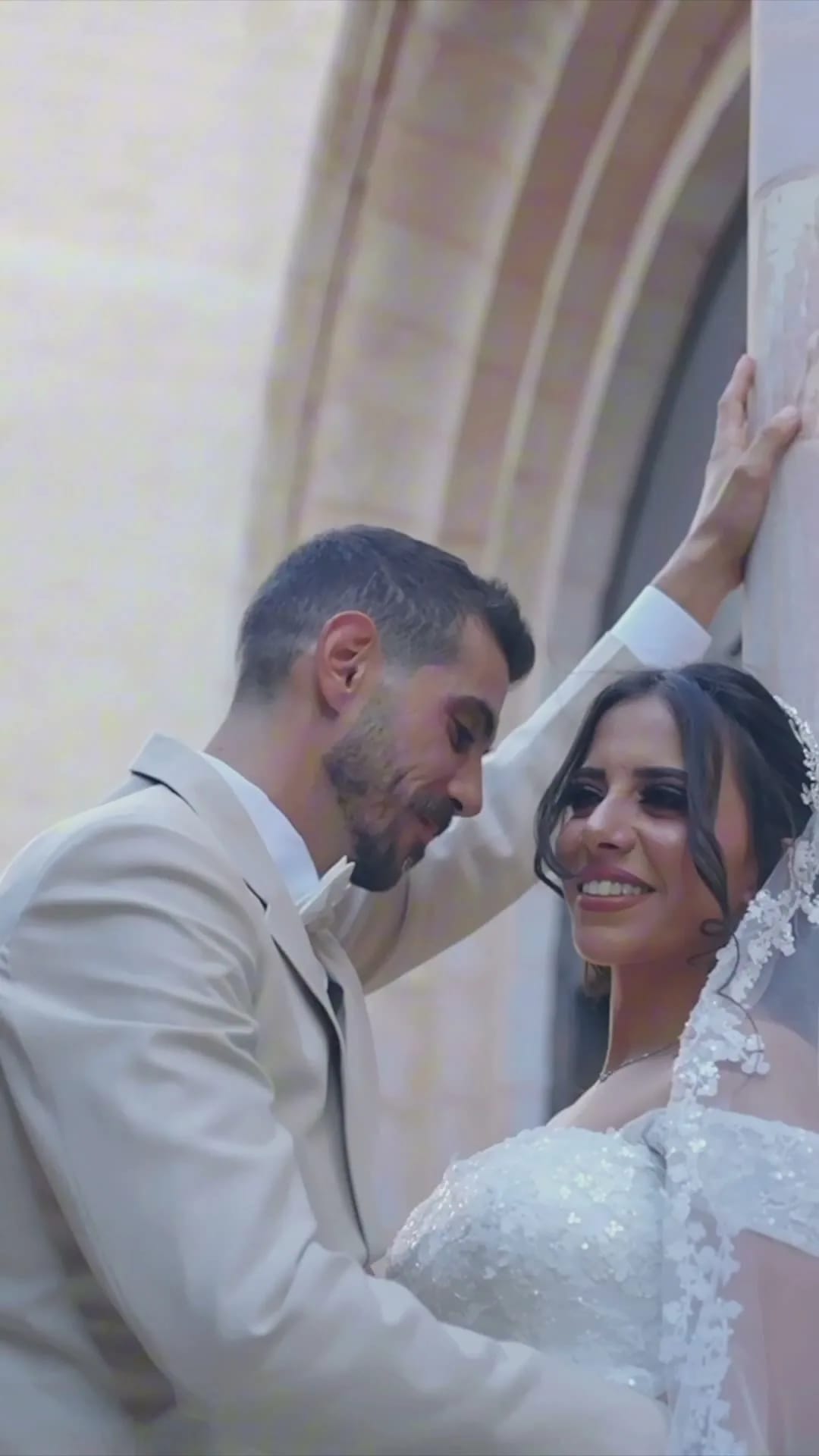 A frame from a wedding film at the venue